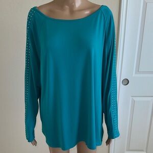 Michael Kors Turquoise Long Sleeve Top Sz. 3X.
